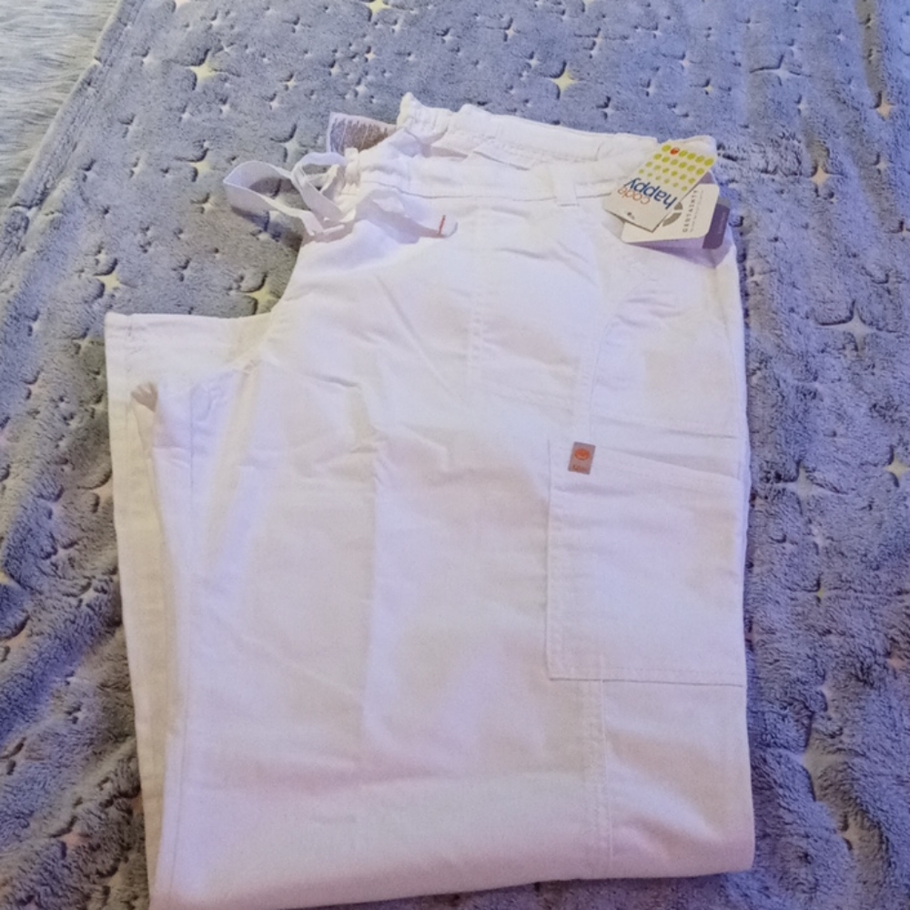 NWT white, XL, scrub pants CODE HAPPY